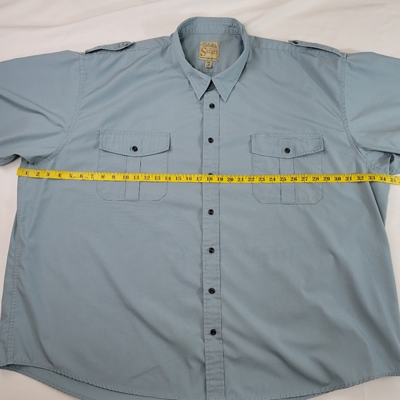 Cabelas Safari Series Button Front Short Sleeve Mens Shirt Sz 5XL Tall - Picture 5 of 10
